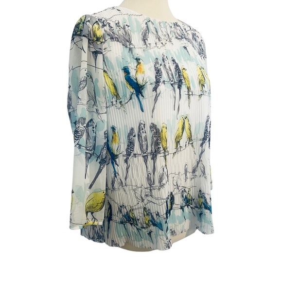 Ted Baker London Chiffon Birds Pullover Blouse Lined Womens Sz 8 - Picture 2 of 6